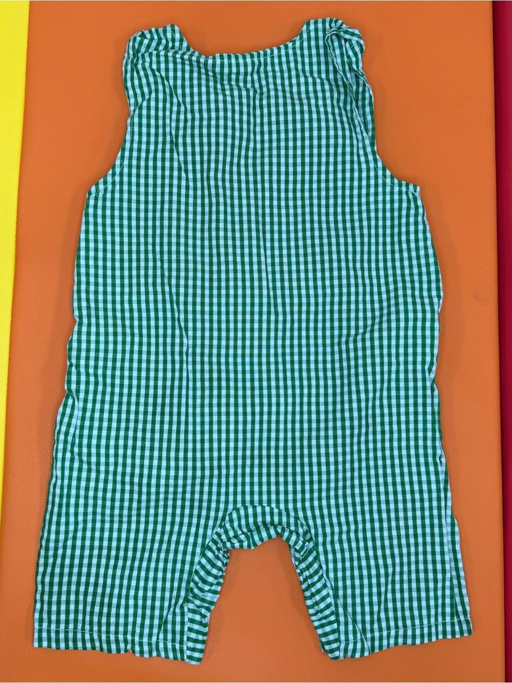 Golf #1 Appliqué Baby Green Gingham Romper Size 12-18 Months